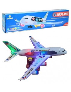 KUT.PİLLİ SESLİ IŞIKLI AYAKLI BÜYÜK UÇAK 40CM 2