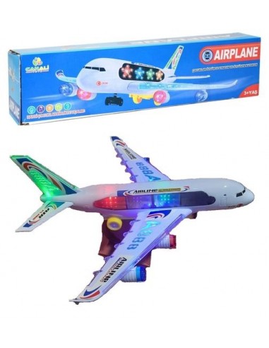 KUT.PİLLİ SESLİ IŞIKLI AYAKLI BÜYÜK UÇAK 40CM