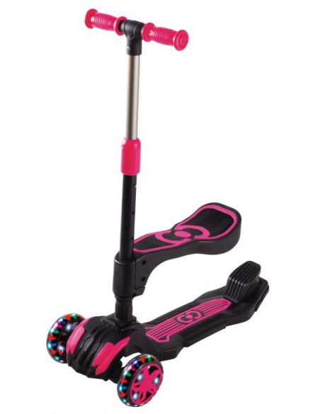 COMBO PEMBE OTURAKLI 3 TEKER IŞIKLI SCOOTER