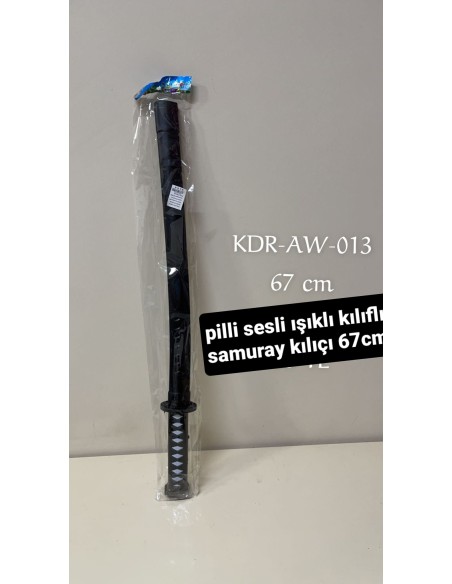 PVC'DE PİLLİ SESLİ IŞIKLI KILIFLI SAMURAY KILIÇ 67CM