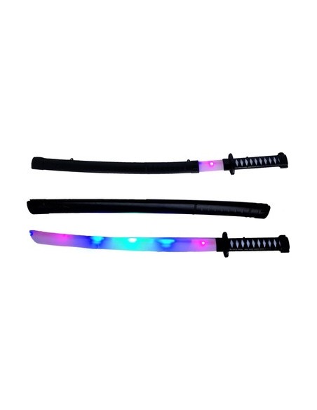 PVC'DE PİLLİ SESLİ IŞIKLI KILIFLI SAMURAY KILIÇ 67CM